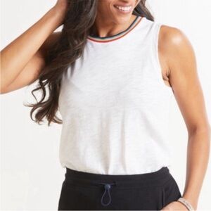 Goldie White Tank Top with Multicolor Trim size Small NEW not worn. From Evereve